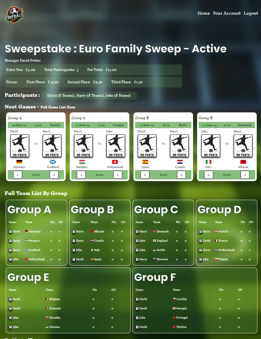 Your sweepstake page Your sweepstake page